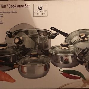 Gourmet Chef 12 Piece Stainless Steel Cookware Set